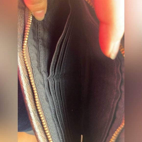 LIKE NEW Coach F65748 Brown Signature Coated Canvas Wristlet - Picture 3 of 4